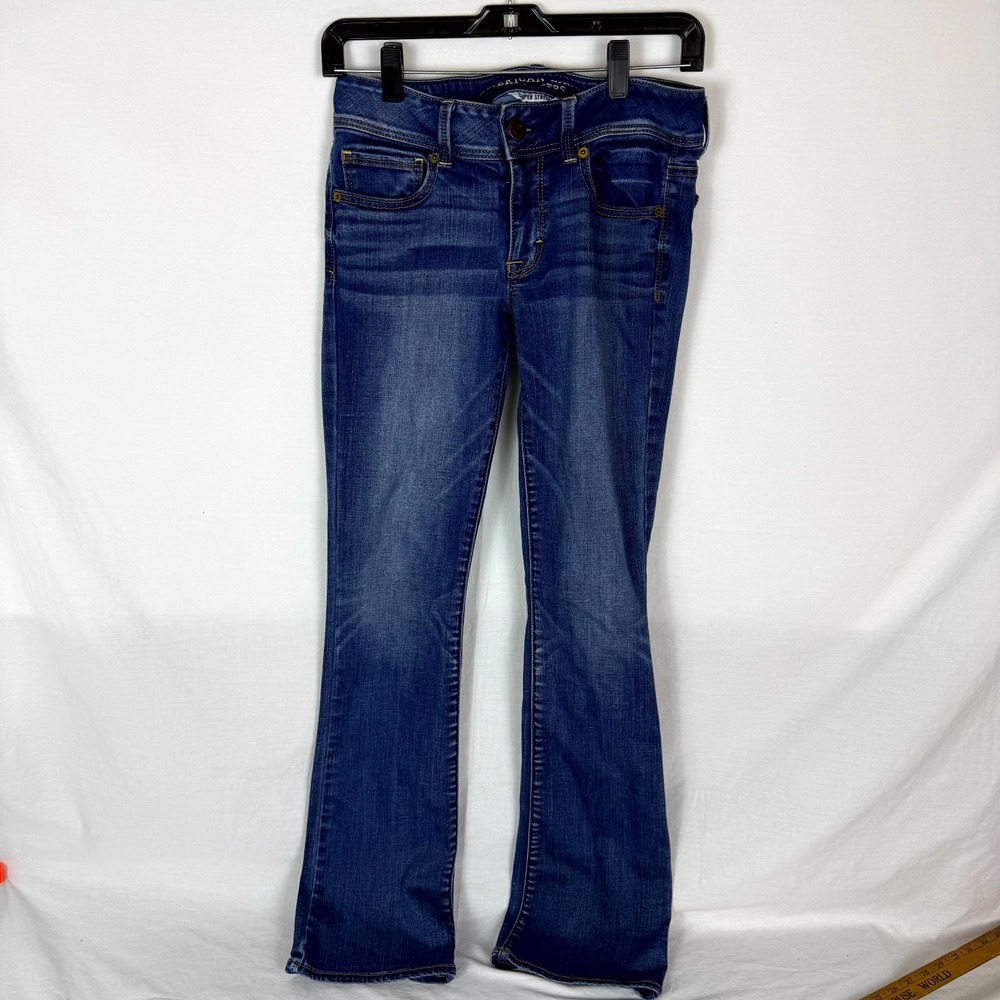 American Eagle Outfitters Kick Boot Jeans Women Size 6 Blue Denim Stretch Preppy